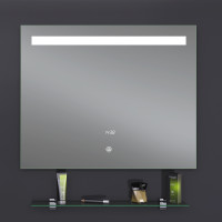 Зеркало Делюкс 70×65 с LED подсветкой и часами Зеркало Делюкс 70×65 с LED подсветкой и часами