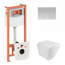 Готовое решение Qtap для ванной комнаты: подвесной унитаз Tern Rimless 490x340x350 + комплект инсталляции Nest 4 в 1 (круглая клавиша Satin) Готовое решение Qtap для ванной комнаты: подвесной унитаз Tern Rimless 490x340x350 + комплект инсталляции Nest 4 в 1 (круглая клавиша Satin)