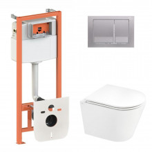 Готовое решение Qtap для ванной комнаты: подвесной унитаз Scorpio Ultra Quiet 520x365x365 + комплект инсталляции Nest 4 в 1 (квадратная клавиша Satin) Готовое решение Qtap для ванной комнаты: подвесной унитаз Scorpio Ultra Quiet 520x365x365 + комплект инсталляции Nest 4 в 1 (квадратная клавиша Satin)