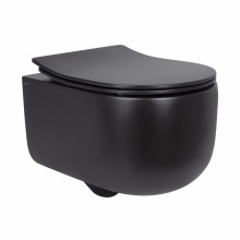 Унитаз подвесной Qtap Taurus безободковый с сиденьем Soft-close QT2433084EUQMB