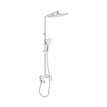 Душевая система универсальная Qtap Swan Cascada на три потребителя (с изливом) QTSWA111CRW45570 Chrome/White