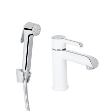 Змішувач для раковини Qtap Grand (з гігієнічним душем) QTGRA272CRW45671 Chrome/White Змішувач для раковини Qtap Grand (з гігієнічним душем) QTGRA272CRW45671 Chrome/White