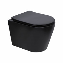 Унитаз подвесной Qtap Scorpio Ultra Quiet с сиденьем с сиденьем Soft-Close MATT BLACK QT14332380AMB