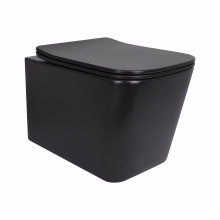 Унитаз подвесной Qtap Tern New Ultra Quiet с сиденьем с сиденьем Soft-Close MATT BLACK QT17332303ASMB