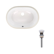 Комплект Qtap Stork: Раковина врезная овальная 570x390x210 мм White + Донный клапан PU02O