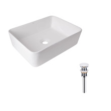 Комплект Qtap Tern: Раковина накладная прямоугольная 480х370х135 мм White + Донный клапан PU02