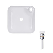 Комплект Qtap Stork: Раковина накладная квадратная 430x430x125 мм White + Донный клапан PU02 Комплект Qtap Stork: Раковина накладная квадратная 430x430x125 мм White + Донный клапан PU02