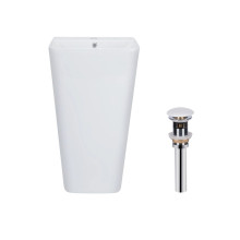 Комплект Qtap Tern: Раковина напольная моноблок 440х380х830 мм White + Донный клапан PU02O Комплект Qtap Tern: Раковина напольная моноблок 440х380х830 мм White + Донный клапан PU02O