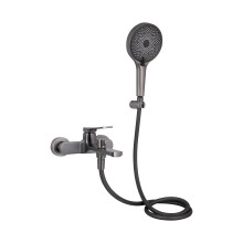 Змішувач для ванни Qtap Slavonice (з душовим гарнітуром) QTSLV259GMB48035 Gunmetal Black PVD