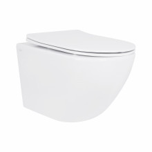 Унитаз подвесной Jay Rimless 485×360×320 мм, White, с сиденьем Slim Duroplast/ Soft-close/ Quick Relase QT07335177RW Qtap