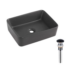 Раковина накладная Qtap Tern 480x370x135 мм, Anthracite, прямоугольная, с донным клапаном QT17116069AN Раковина накладная Qtap Tern 480x370x135 мм, Anthracite, прямоугольная, с донным клапаном QT17116069AN