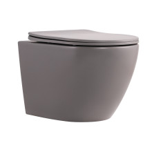 Унітаз підвісний Qtap Robin Ultra Quiet 520×365×340 мм, Stone grey, з сидінням Slim Duroplast / Soft-close / Quick Release QTROB26SG48996