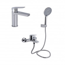 Акционный набор Qtap: Stenava New Смеситель для раковины QTSTE270CRM45535 Chrome + Stenava New Смеситель для ванны QTSTE259CRM45537 Chrome