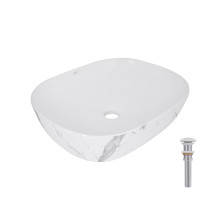Раковина накладная Qtap Aquarius 470x380x120 мм, Marble, прямоугольная, с донным клапаном QTAQA188MR49782 Раковина накладная Qtap Aquarius 470x380x120 мм, Marble, прямоугольная, с донным клапаном QTAQA188MR49782