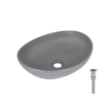 Раковина накладная Qtap Dove 415x340x140 мм, Stone grey, овальная, с донным клапаном QTDOV188SG49783 Раковина накладная Qtap Dove 415x340x140 мм, Stone grey, овальная, с донным клапаном QTDOV188SG49783