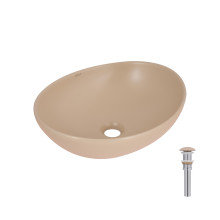Раковина накладная Qtap Dove 415x340x140 мм, Beige, овальная, с донным клапаном QTDOV188SB49784 Раковина накладная Qtap Dove 415x340x140 мм, Beige, овальная, с донным клапаном QTDOV188SB49784