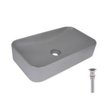Раковина накладная Qtap Tern 610x350x135 мм, Stone grey, прямоугольная, с донным клапаном QTTER188SG49789 Раковина накладная Qtap Tern 610x350x135 мм, Stone grey, прямоугольная, с донным клапаном QTTER188SG49789