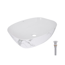Раковина накладная Qtap Cardinal 500х380х140 мм, Marble, прямоугольная, с донным клапаном QTCAR188MR49826 Раковина накладная Qtap Cardinal 500х380х140 мм, Marble, прямоугольная, с донным клапаном QTCAR188MR49826