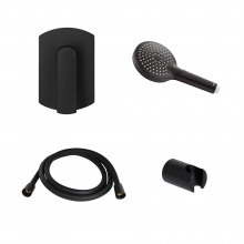 Акционный набор Qtap: Смеситель для душа Slavonice QTSLA267BLM45903+Лейка Rucni QTRUCA120O3KBB+Шланг Hadice QTHADPVCSQ160B+Держатель QT829910842854OB