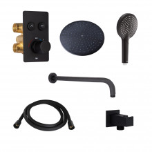 Акционный набор Qtap: Смеситель для душа Votice QTVOT6442T105NKB+Лійка QTHLAVA228O1ZBB+Лійка QTRUCA120O3KBB+Шланг QTHADPVCSQ160B+Подключение+Кронштейн