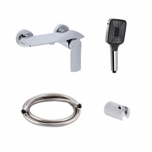 Акционный набор Qtap: Смеситель для душа Slavonice QTSLA266CRM45907+Лейка Rucni QTRUC125CRM45954+Шланг Hadice QTHADPVC160C+Держатель QTCRMA030