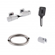 Акционный набор Qtap: Смеситель для душа Zkrouceny QTZKR40T105C+Лейка Rucni QTRUC125CRM45954+Шланг Hadice QTHADPVC160C+Держатель QTCRMA030