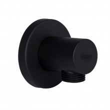 Акционный набор Qtap 1+1=3: Подключение для шланга Spojeni Matt Black, округлое QTCRBB030