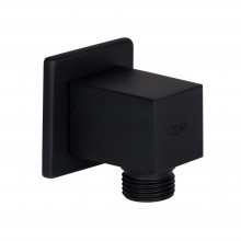 Акционный набор Qtap 1+1=3: Подключение для шланга Spojeni Matt Black, прямоугольное QT809810842857NB