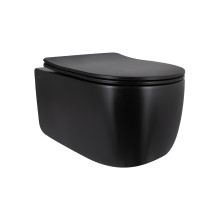 Унітаз підвісний Qtap Taurus Ultra Quiet 515×360×350 мм, Matt Black, з сидінням Slim Duroplast / Soft-close / Quick Release QTTAU28BLM50504 Унітаз підвісний Qtap Taurus Ultra Quiet 515×360×350 мм, Matt Black, з сидінням Slim Duroplast / Soft-close / Quick Release QTTAU28BLM50504