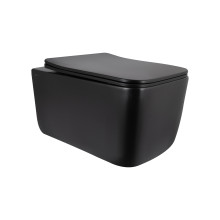 Унітаз підвісний Qtap Gemini Ultra Quiet 485×340×350 мм, Matt Black, з сидінням Slim Duroplast / Soft-close / Quick Release QTGEM28BLM50505 Унітаз підвісний Qtap Gemini Ultra Quiet 485×340×350 мм, Matt Black, з сидінням Slim Duroplast / Soft-close / Quick Release QTGEM28BLM50505