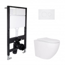 Готовое решение Qtap для ванной комнаты: подвесной унитаз Robin Ultra Quiet 520x365x365 + комплект инсталляции Standard (круглая кнопка White) Готовое решение Qtap для ванной комнаты: подвесной унитаз Robin Ultra Quiet 520x365x365 + комплект инсталляции Standard (круглая кнопка White)