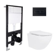 Готове рішення Qtap для ванної кімнати: підвісний унітаз Jay Ultra Quiet 520x360x320 + комплект інсталяції Standard (лінійна клавіша Black) Готове рішення Qtap для ванної кімнати: підвісний унітаз Jay Ultra Quiet 520x360x320 + комплект інсталяції Standard (лінійна клавіша Black)
