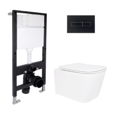 Готове рішення Qtap для ванної кімнати: підвісний унітаз Crow Rimless 485x340x330 + комплект інсталяції Standard (лінійна клавіша Black) Готове рішення Qtap для ванної кімнати: підвісний унітаз Crow Rimless 485x340x330 + комплект інсталяції Standard (лінійна клавіша Black)