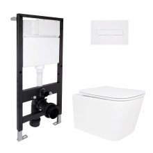 Готове рішення Qtap для ванної кімнати: підвісний унітаз Crow Ultra Quiet 485x340x290 + комплект інсталяції Standard (лінійна клавіша White) Готове рішення Qtap для ванної кімнати: підвісний унітаз Crow Ultra Quiet 485x340x290 + комплект інсталяції Standard (лінійна клавіша White)