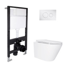 Готове рішення Qtap для ванної кімнати: підвісний унітаз Swan Ultra Quiet 485x360x320 + комплект інсталяції Standard (кругла клавіша Chrome) Готове рішення Qtap для ванної кімнати: підвісний унітаз Swan Ultra Quiet 485x360x320 + комплект інсталяції Standard (кругла клавіша Chrome)