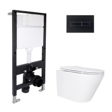 Готове рішення Qtap для ванної кімнати: підвісний унітаз Swan Ultra Quiet 485x360x320 + комплект інсталяції Standard (лінійна клавіша Black) Готове рішення Qtap для ванної кімнати: підвісний унітаз Swan Ultra Quiet 485x360x320 + комплект інсталяції Standard (лінійна клавіша Black)