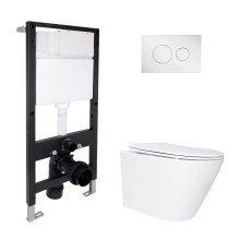 Готове рішення Qtap для ванної кімнати: підвісний унітаз Swan Ultra Quiet 520x360x320 + комплект інсталяції Standard (кругла клавіша Chrome) Готове рішення Qtap для ванної кімнати: підвісний унітаз Swan Ultra Quiet 520x360x320 + комплект інсталяції Standard (кругла клавіша Chrome)
