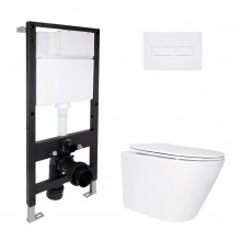 Готовое решение Qtap для ванной комнаты: подвесной унитаз Swan Ultra Quiet 520x360x320 + комплект инсталляции Standard (линейная кнопка White) Готовое решение Qtap для ванной комнаты: подвесной унитаз Swan Ultra Quiet 520x360x320 + комплект инсталляции Standard (линейная кнопка White)