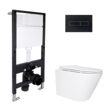 Готове рішення Qtap для ванної кімнати: підвісний унітаз Swan Ultra Quiet 520x360x320 + комплект інсталяції Standard (лінійна клавіша Black) Готове рішення Qtap для ванної кімнати: підвісний унітаз Swan Ultra Quiet 520x360x320 + комплект інсталяції Standard (лінійна клавіша Black)