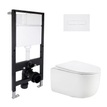 Готове рішення Qtap для ванної кімнати: підвісний унітаз Taurus Ultra Quiet 515x360x350 + комплект інсталяції Standard (лінійна клавіша White) Готове рішення Qtap для ванної кімнати: підвісний унітаз Taurus Ultra Quiet 515x360x350 + комплект інсталяції Standard (лінійна клавіша White)