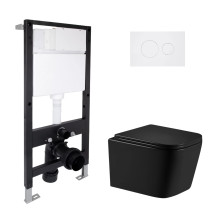 Готове рішення Qtap для ванної кімнати: підвісний унітаз Crow Ultra Quiet 485x340x290 + комплект інсталяції Standard (кругла клавіша White) Готове рішення Qtap для ванної кімнати: підвісний унітаз Crow Ultra Quiet 485x340x290 + комплект інсталяції Standard (кругла клавіша White)